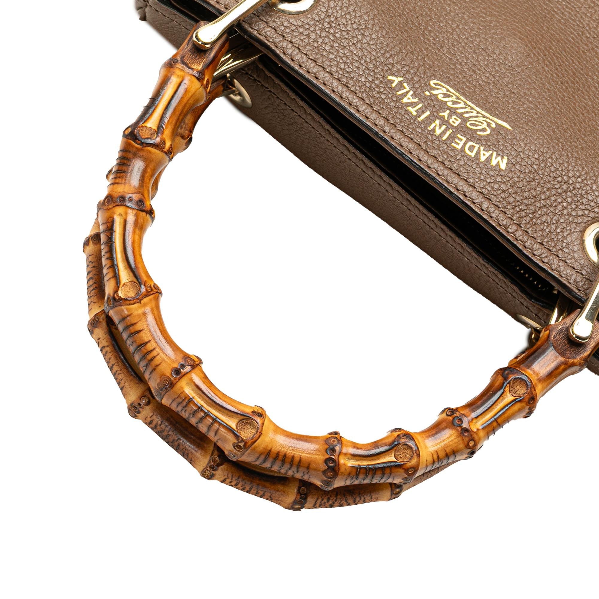 Gucci Small Calfskin Bamboo Shopper Satchel
