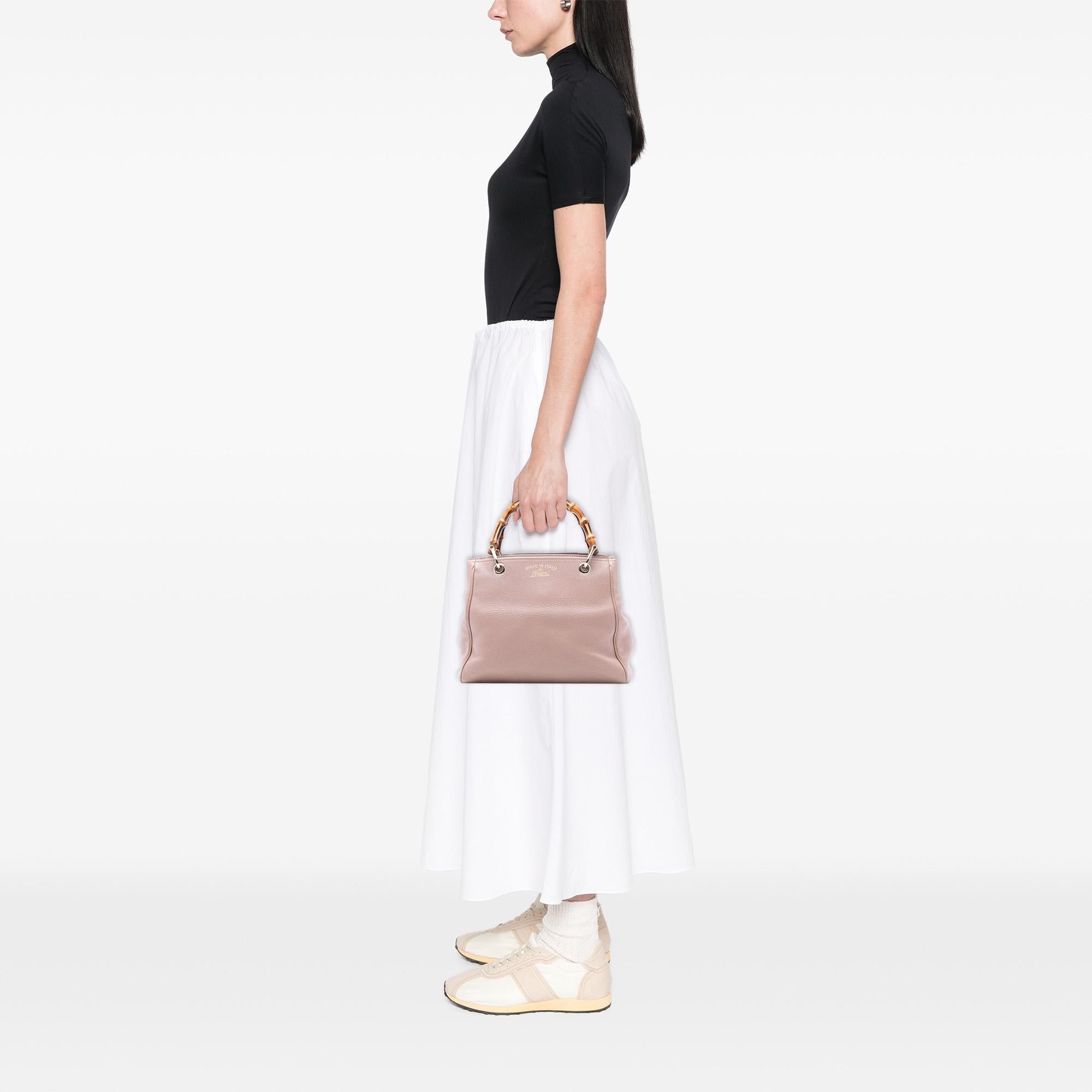 Gucci Small Calfskin Bamboo Shopper Satchel