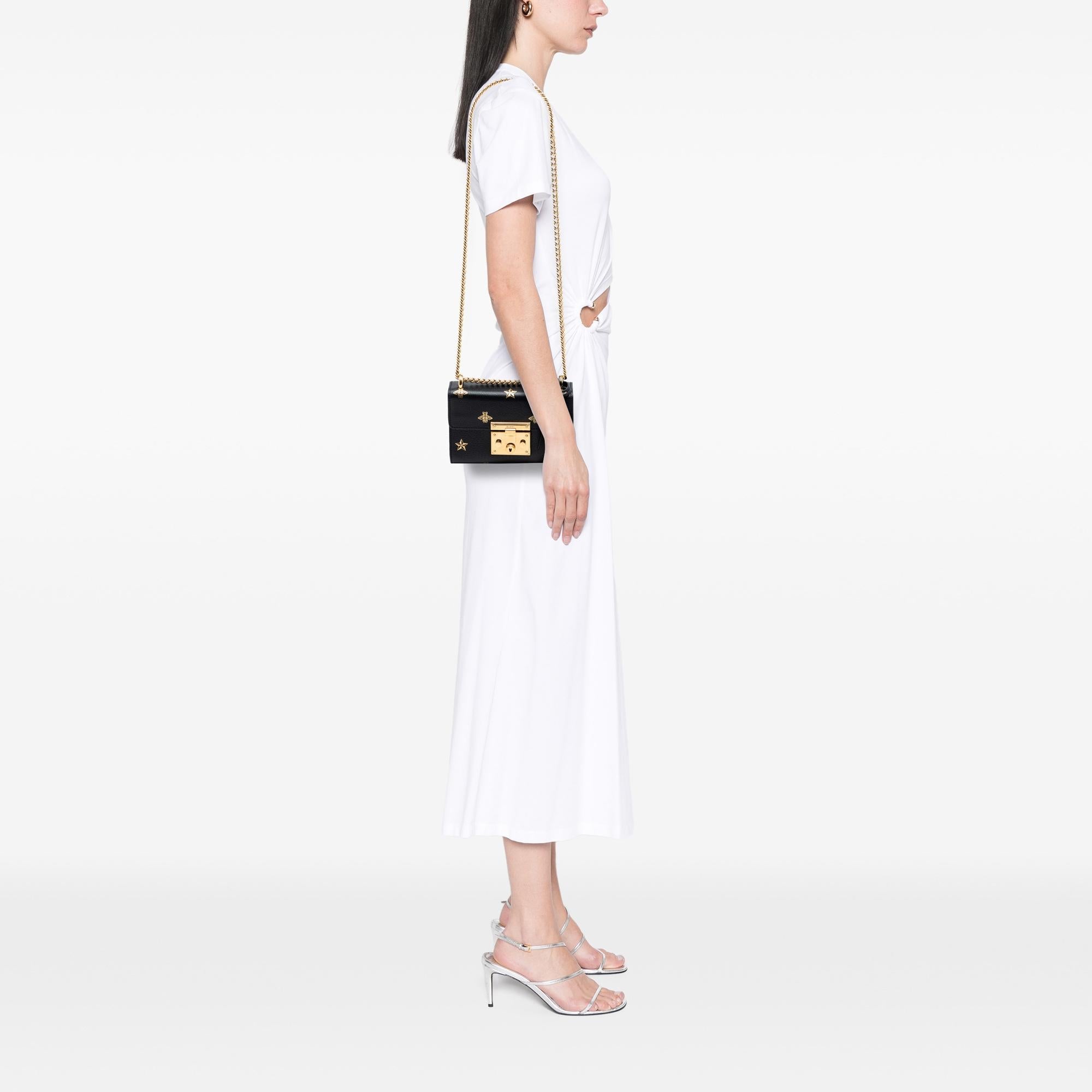 Gucci Small Calfskin Bee Star Padlock Crossbody