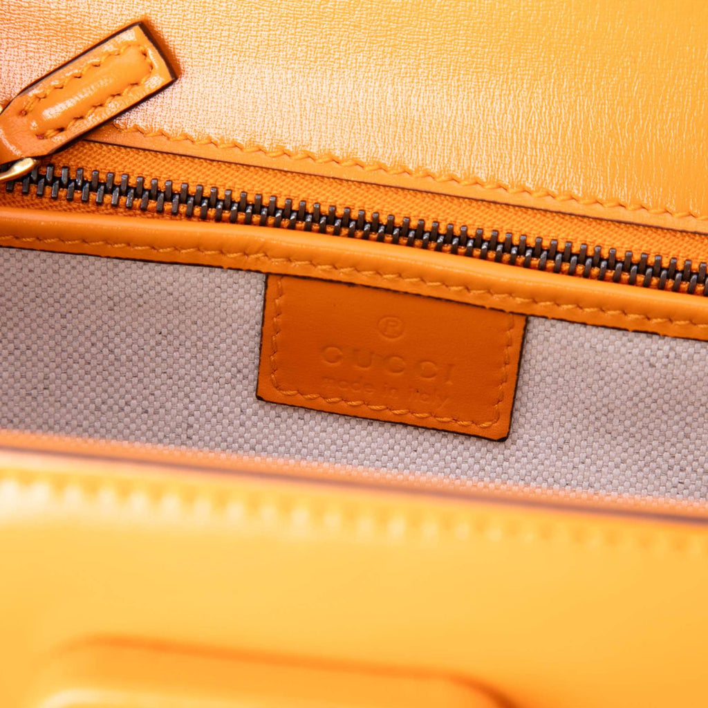 Gucci Small Calfskin Web Bamboo 1947 Top Handle Bag