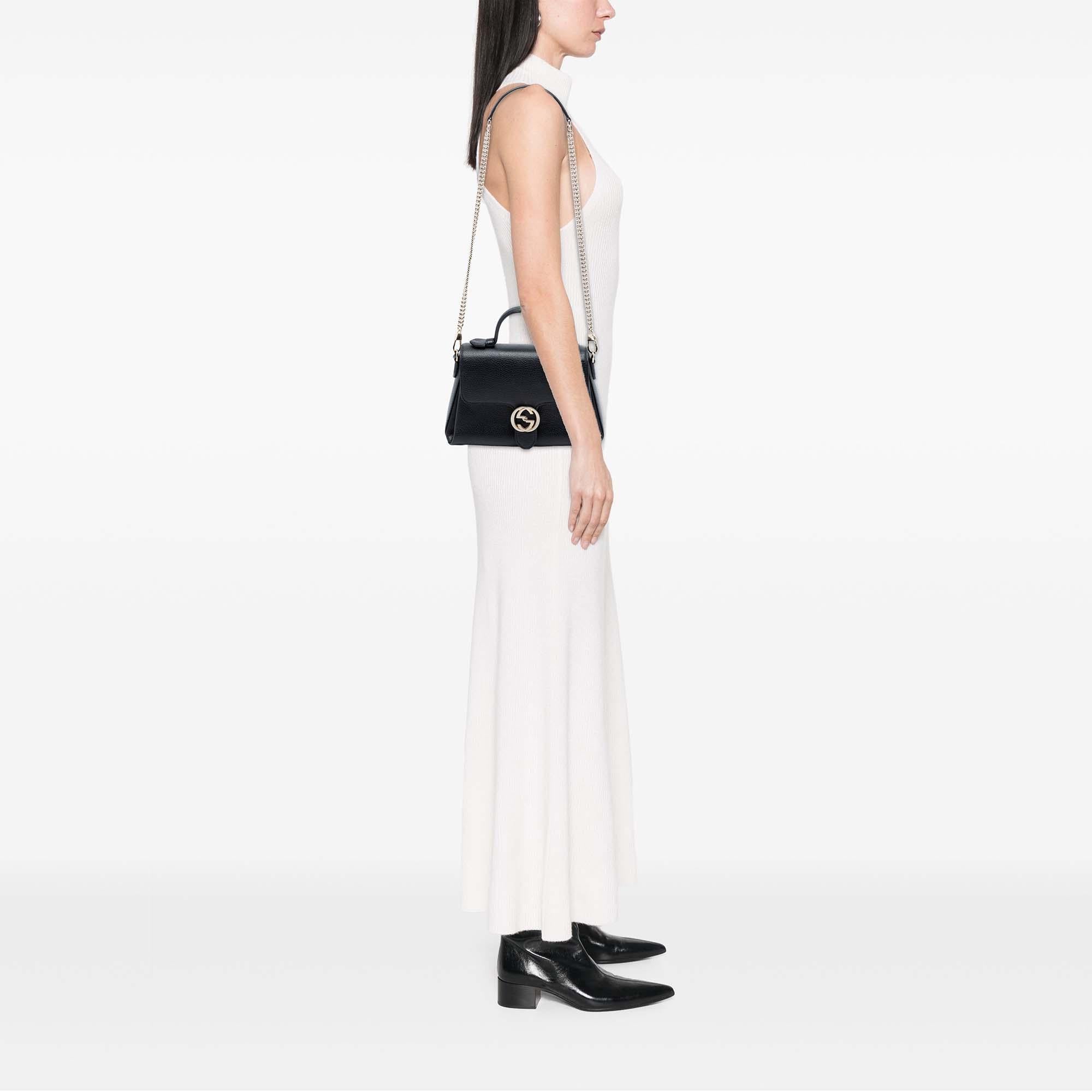 Gucci Small Dollar Calf Interlocking G Satchel
