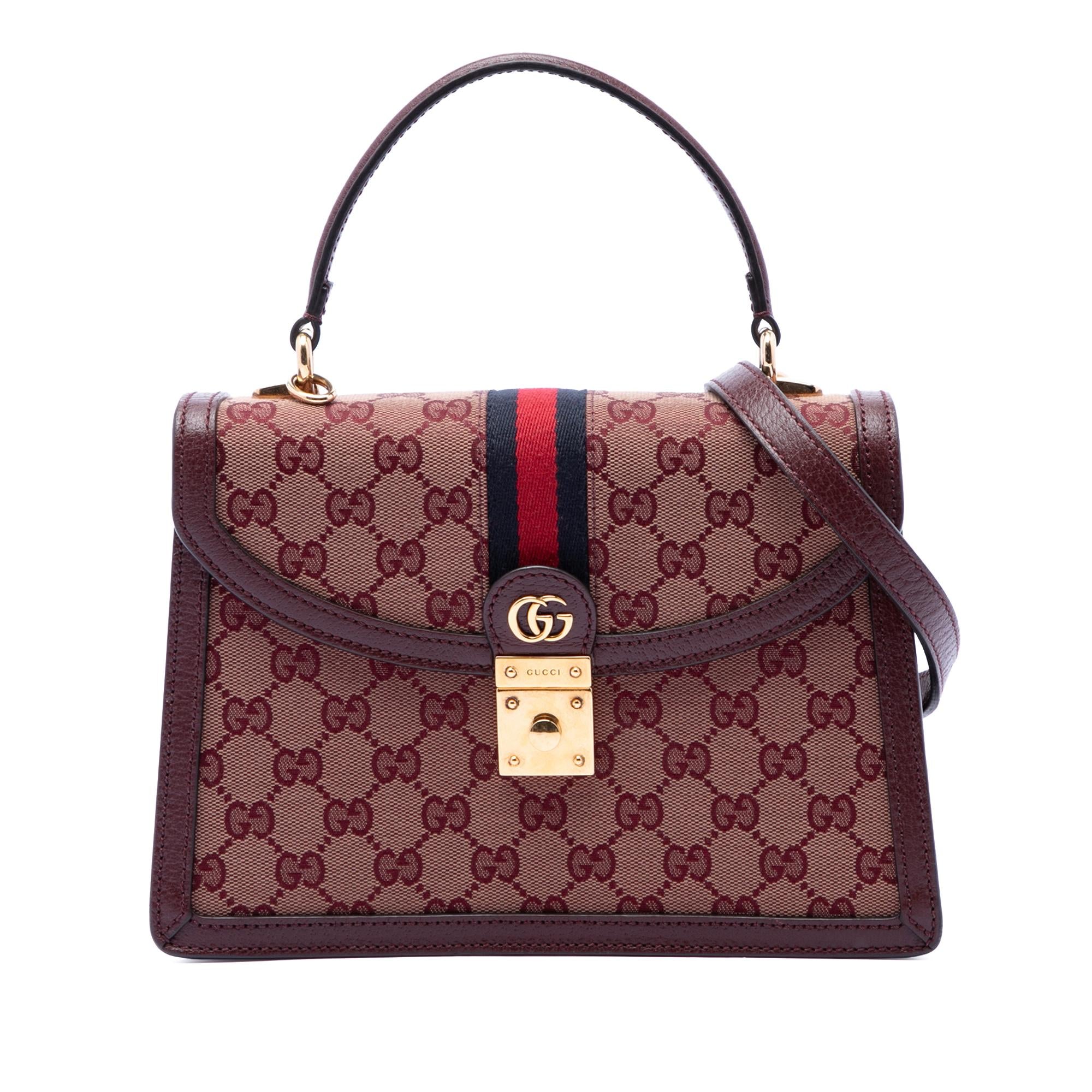 Gucci Small GG Canvas Web Ophidia Top Handle Flap
