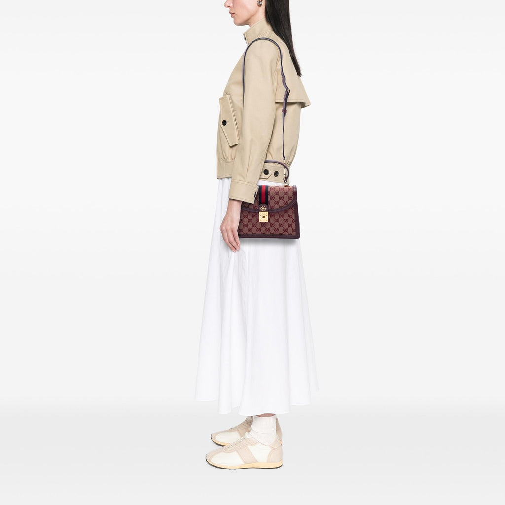 Gucci Small GG Canvas Web Ophidia Top Handle Flap
