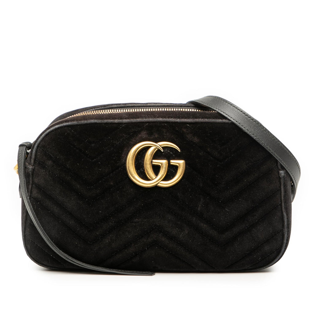 Gucci Small GG Marmont Matelasse Velvet Crossbody
