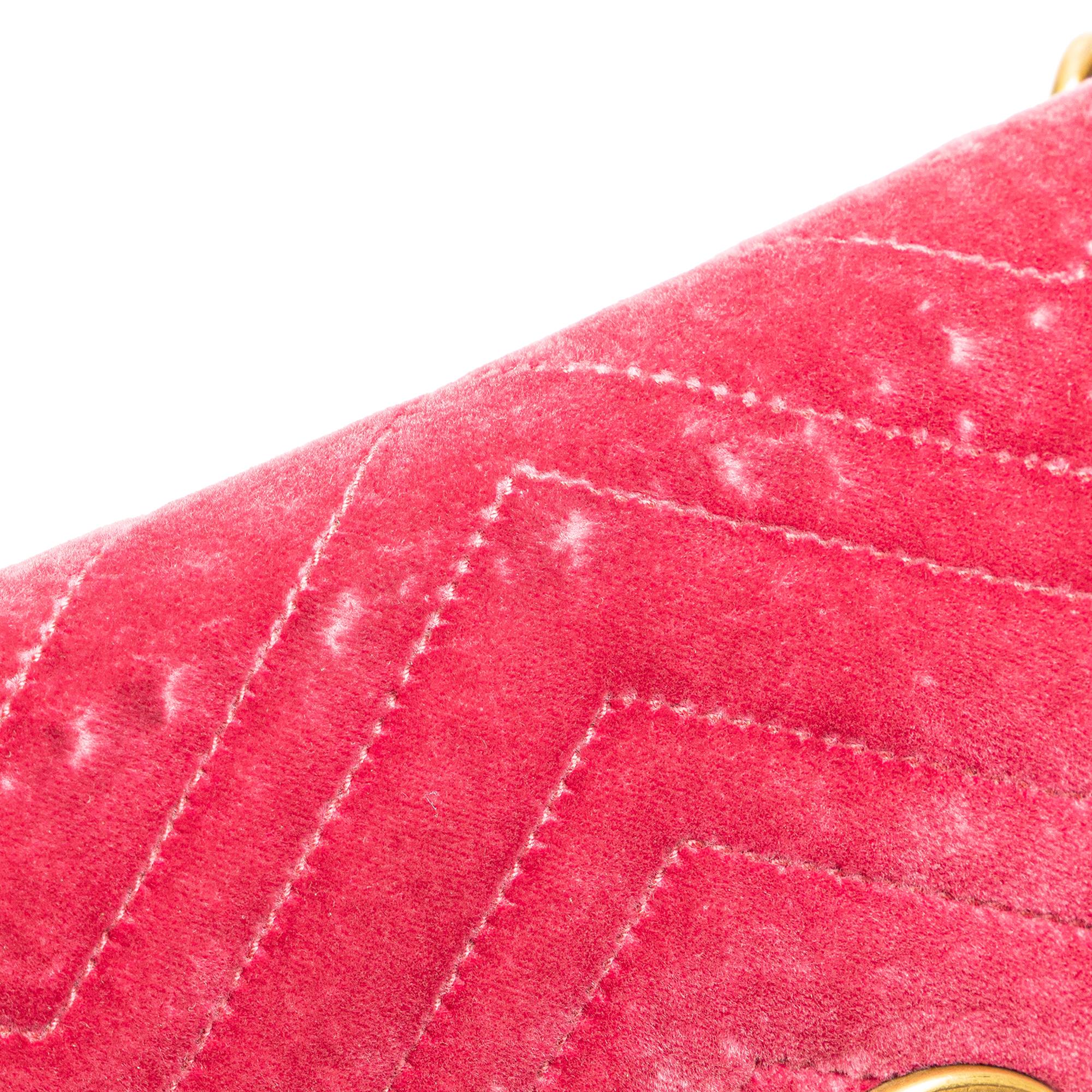 Gucci Small GG Marmont Matelasse Velvet Flap Crossbody