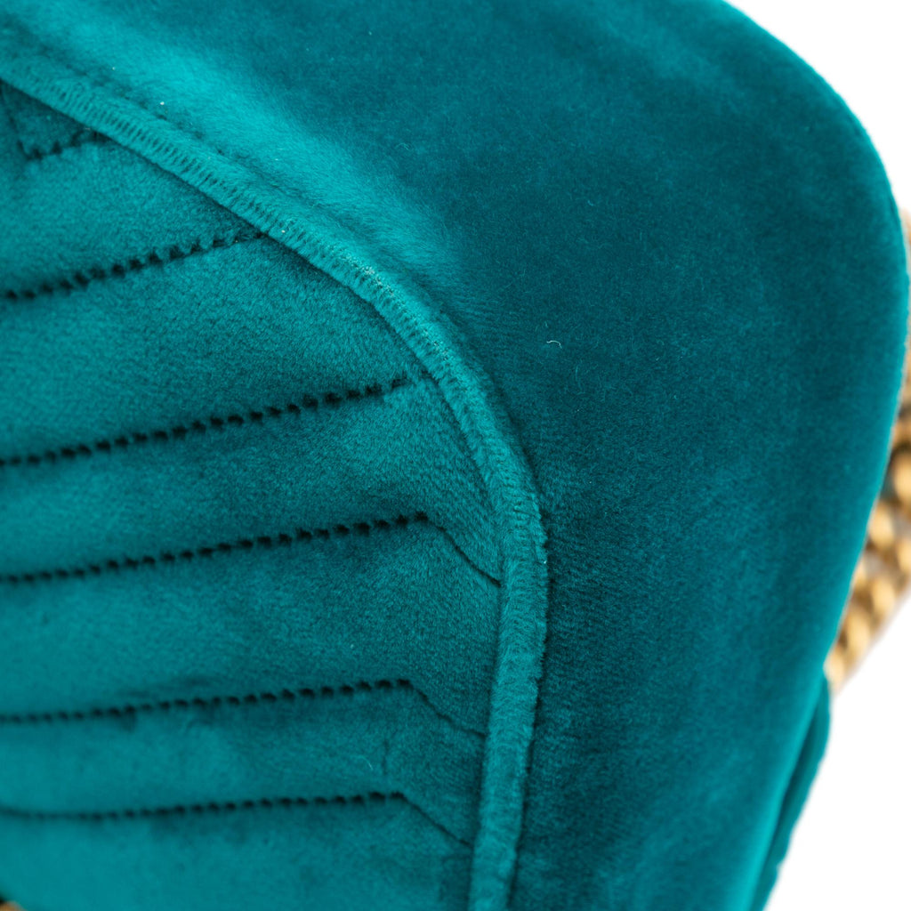 Gucci Small GG Marmont Matelasse Velvet Flap Crossbody