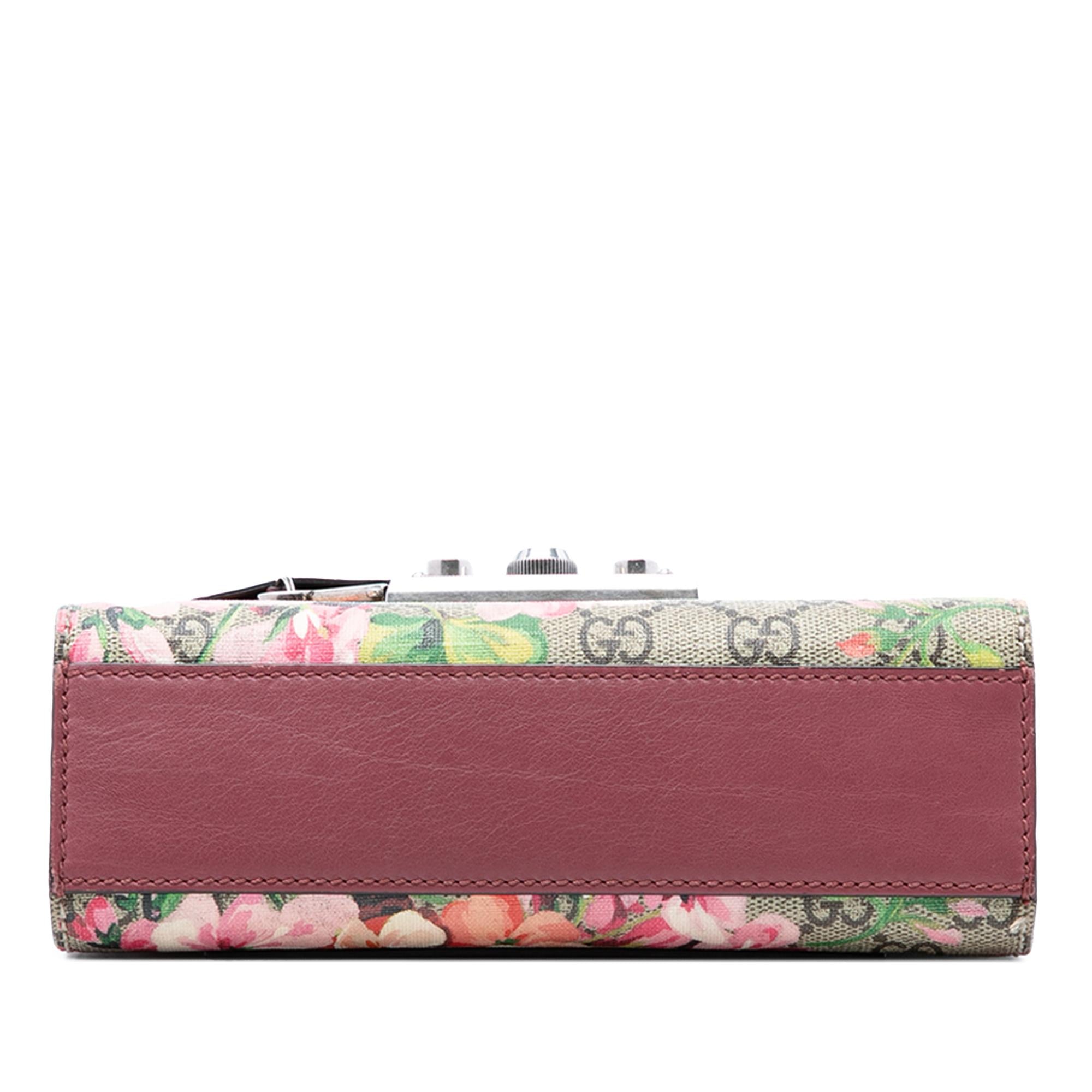 Gucci Small GG Supreme Blooms Padlock Crossbody