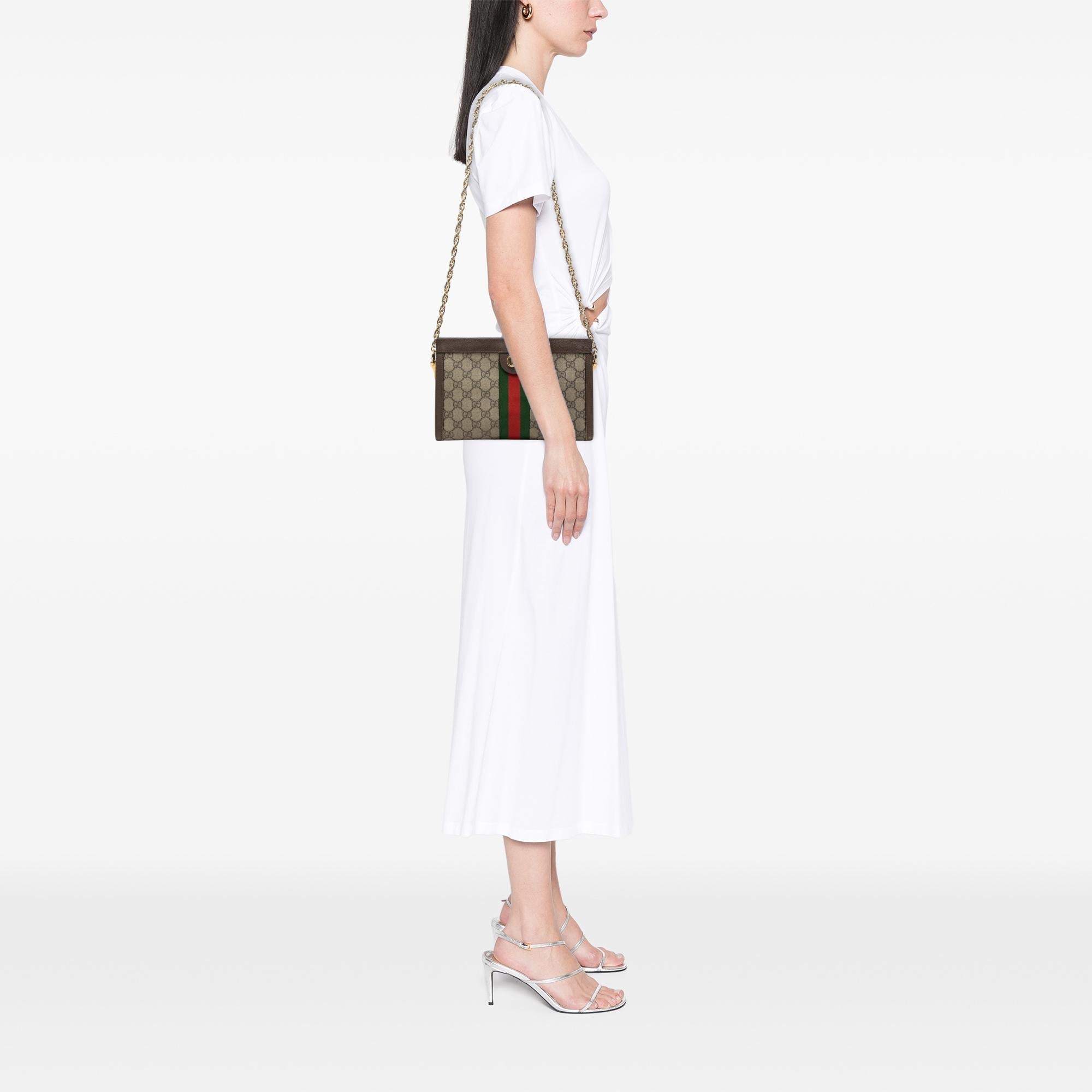 Gucci Small GG Supreme Web Ophidia Chain Crossbody