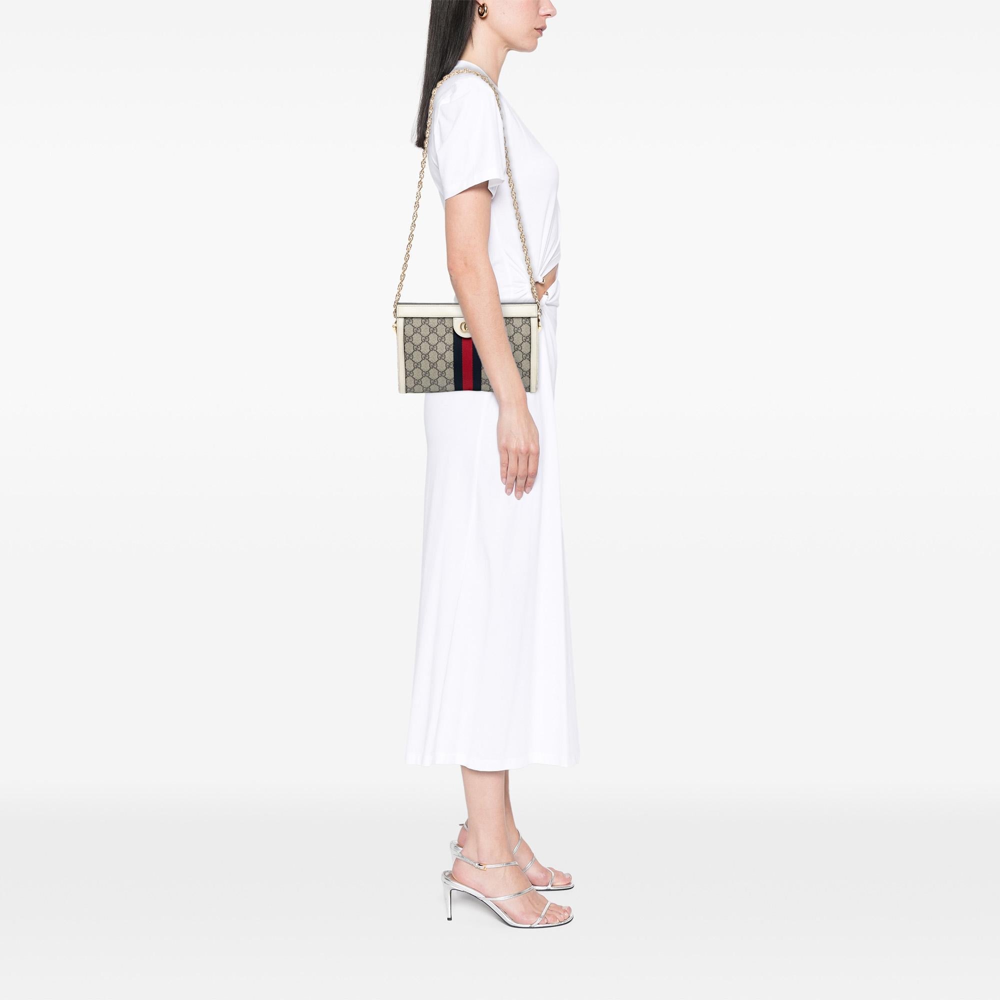 Gucci Small GG Supreme Web Ophidia Chain Crossbody