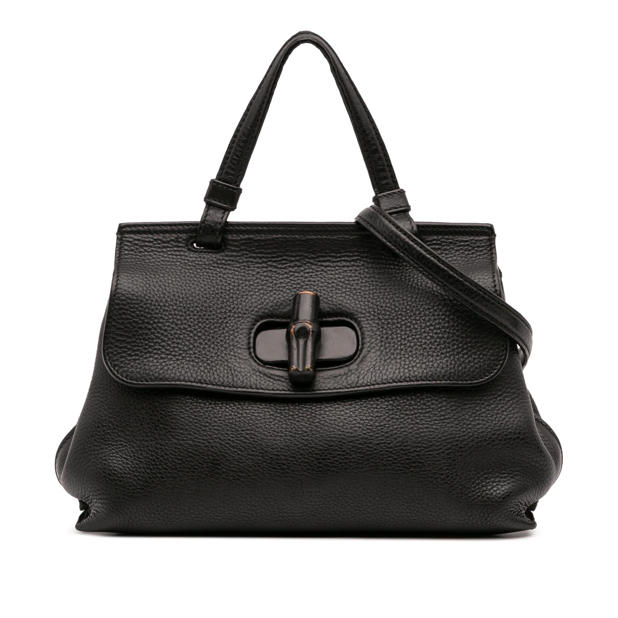 Gucci Small Leather Bamboo Daily Satchel