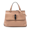 Gucci Small Leather Bamboo Daily Satchel