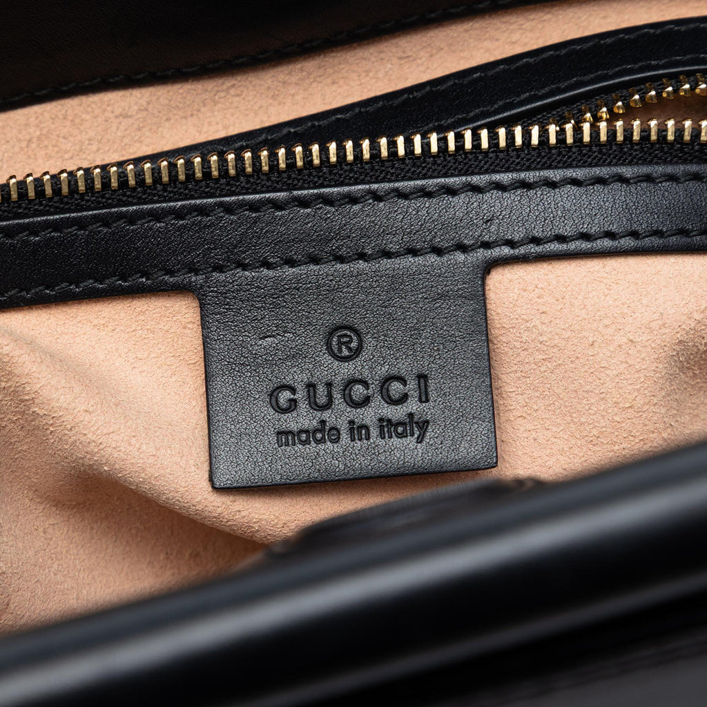 Gucci Small Leather Bamboo Nymphaea Web Satchel