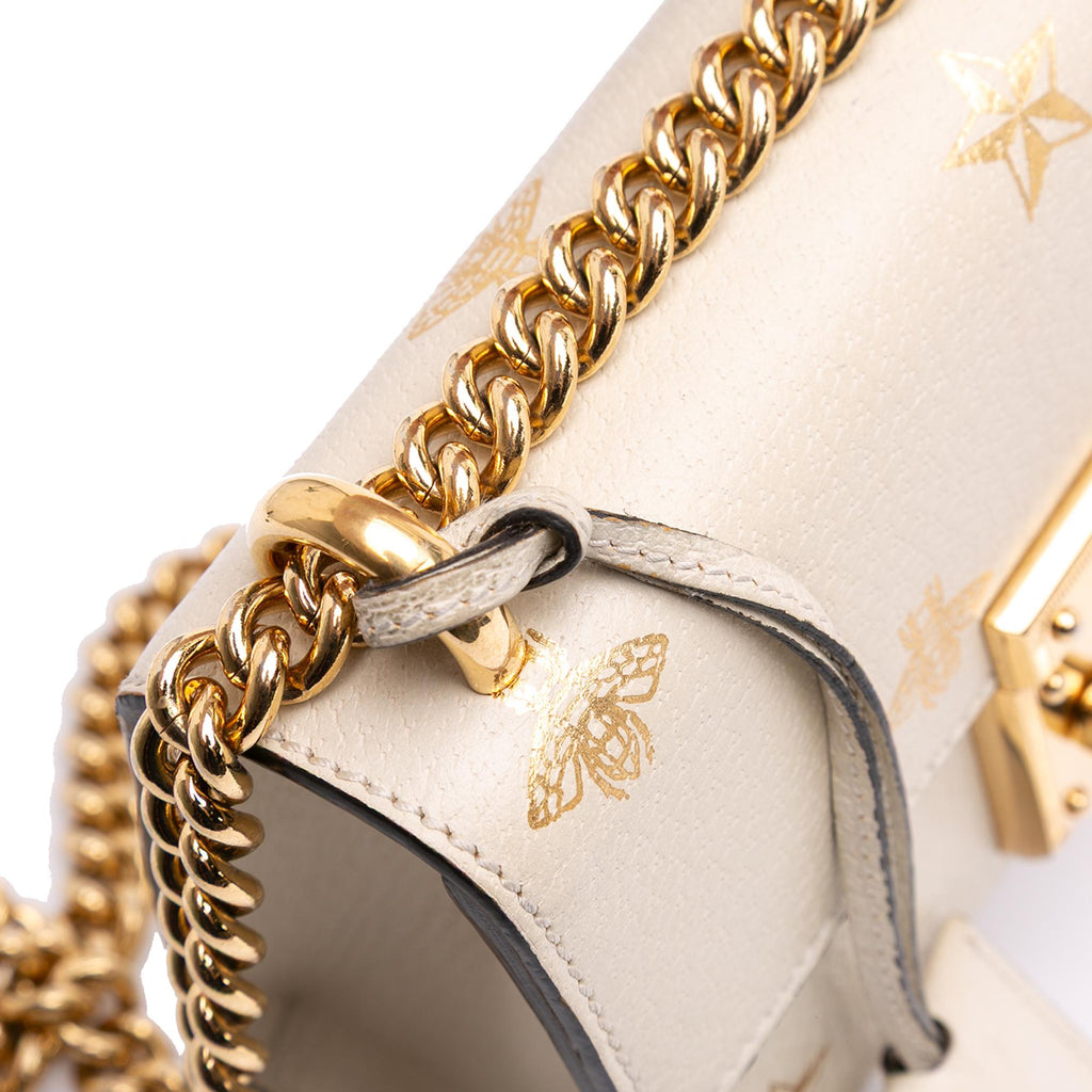 Gucci Small Leather Bee Star Padlock Crossbody