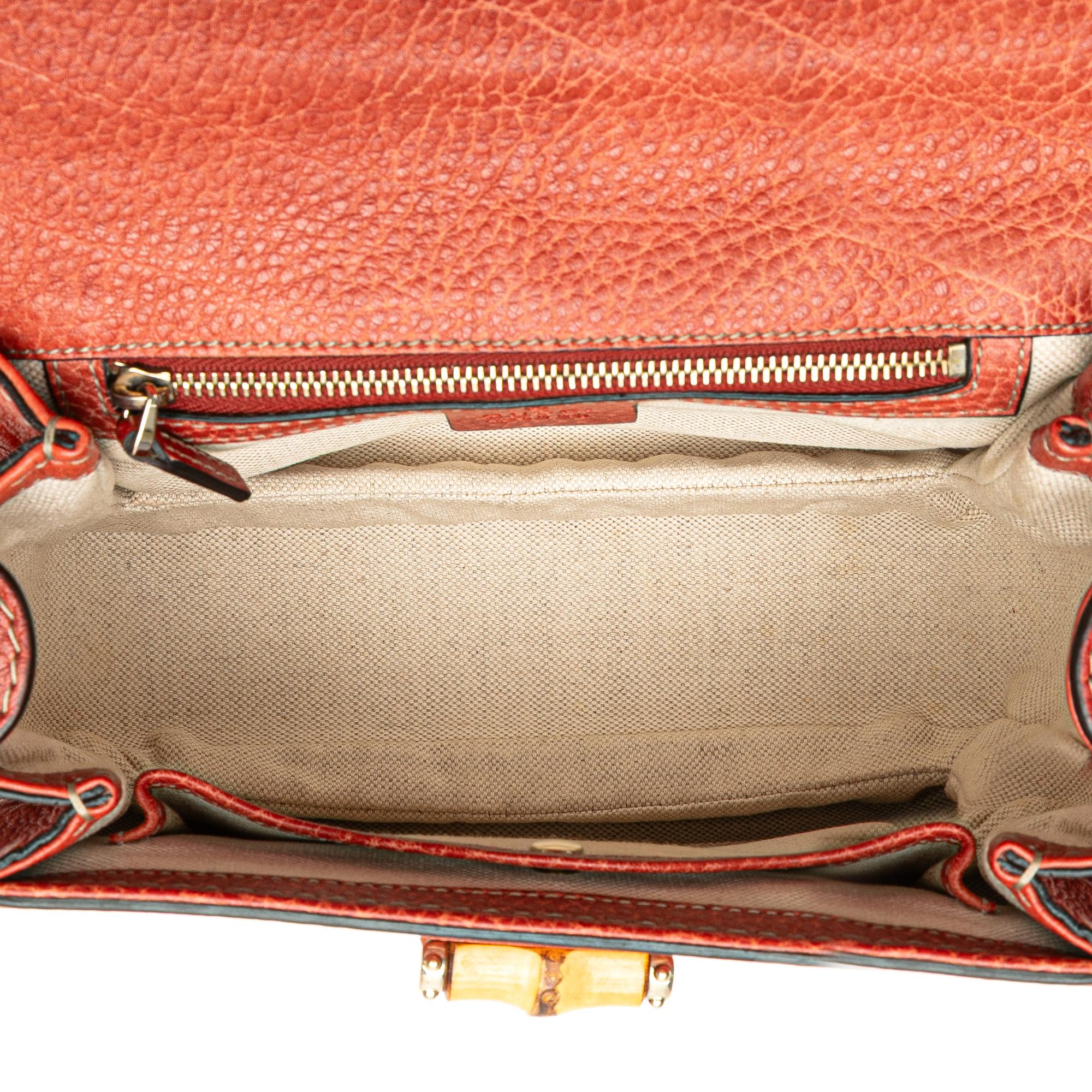 Gucci Small Leather New Bamboo Satchel