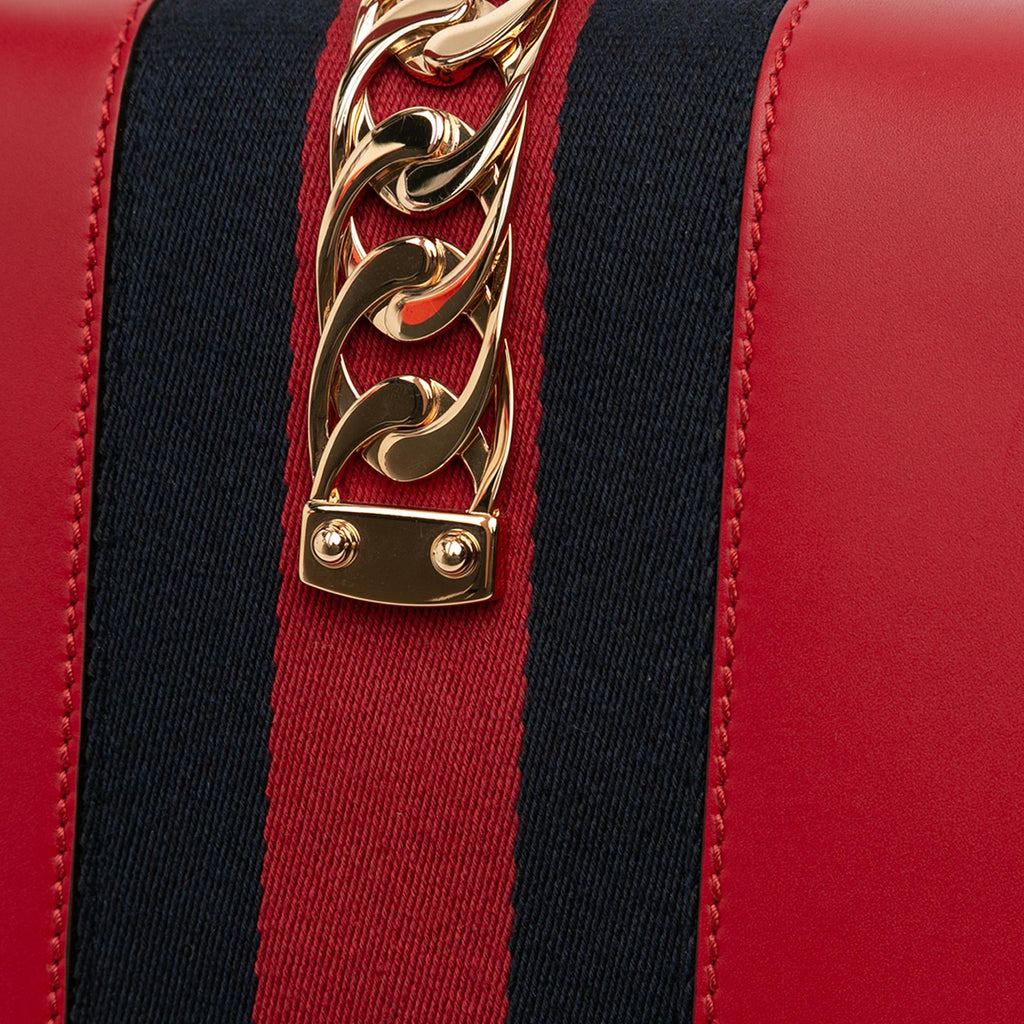 Gucci Small Leather Sylvie Web Satchel