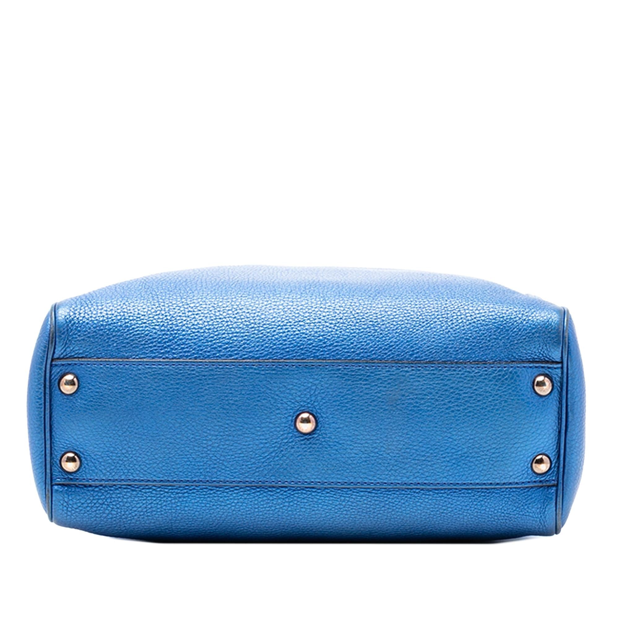 Gucci Small Metallic Calfskin Bamboo Shopper Satchel