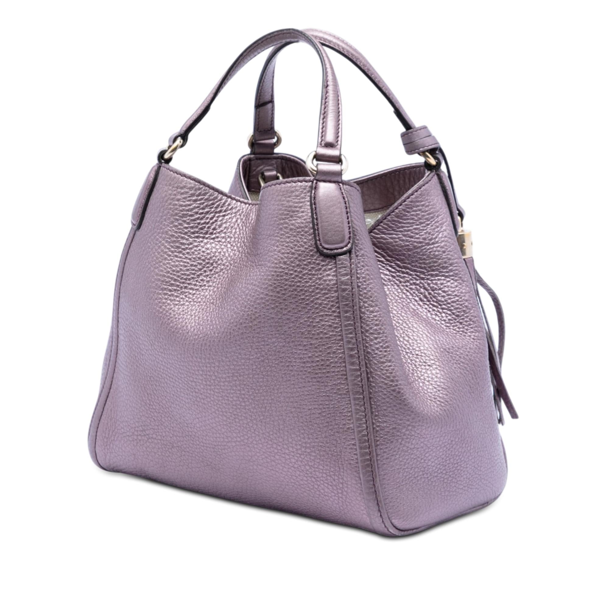 Gucci Small Metallic Leather Soho Satchel