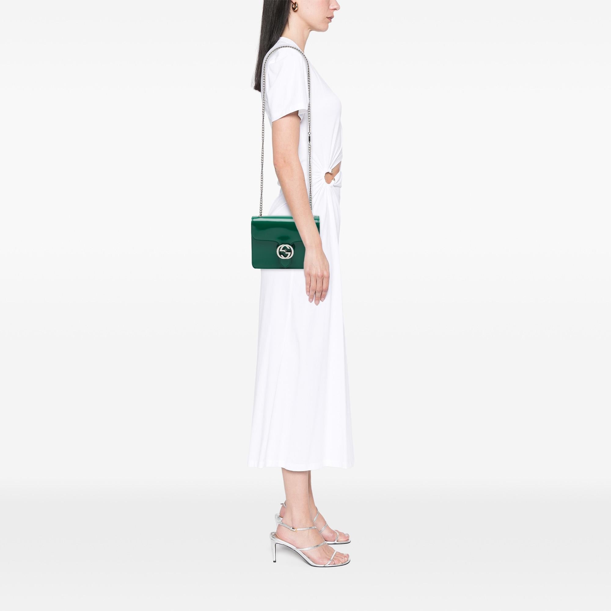 Gucci Small Patent Interlocking G Crossbody