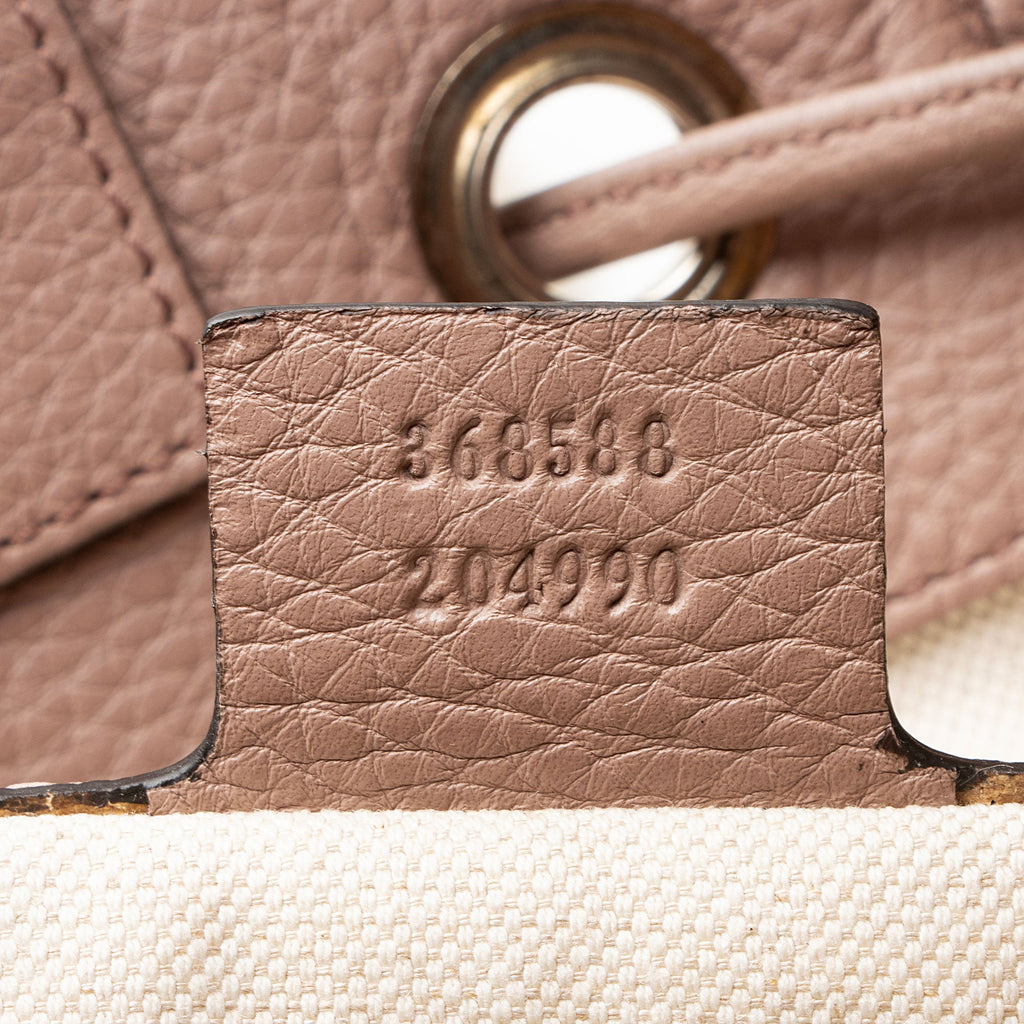 Gucci Small Pebbled Calfskin Soho Drawstring Backpack