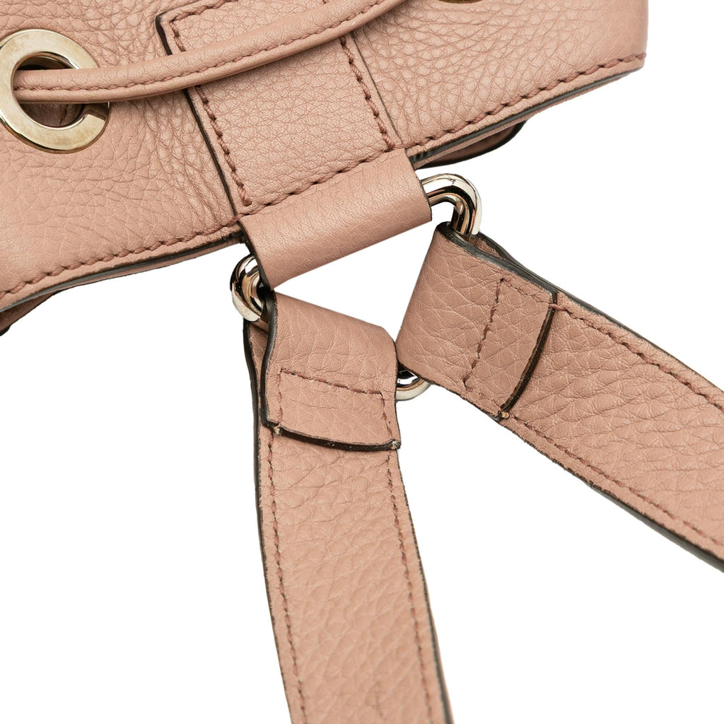 Gucci Small Pebbled Calfskin Soho Drawstring Backpack