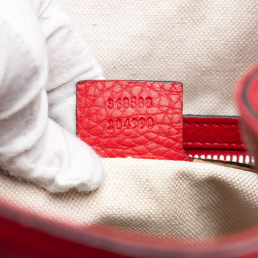 Gucci Small Pebbled Calfskin Soho Drawstring Backpack