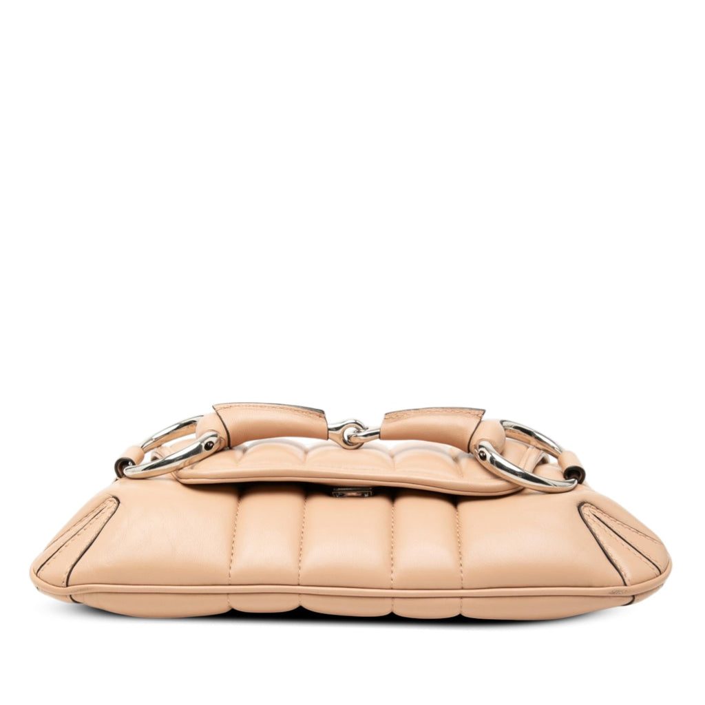 Gucci Small Quilted Calfskin Horsebit Chain Satchel