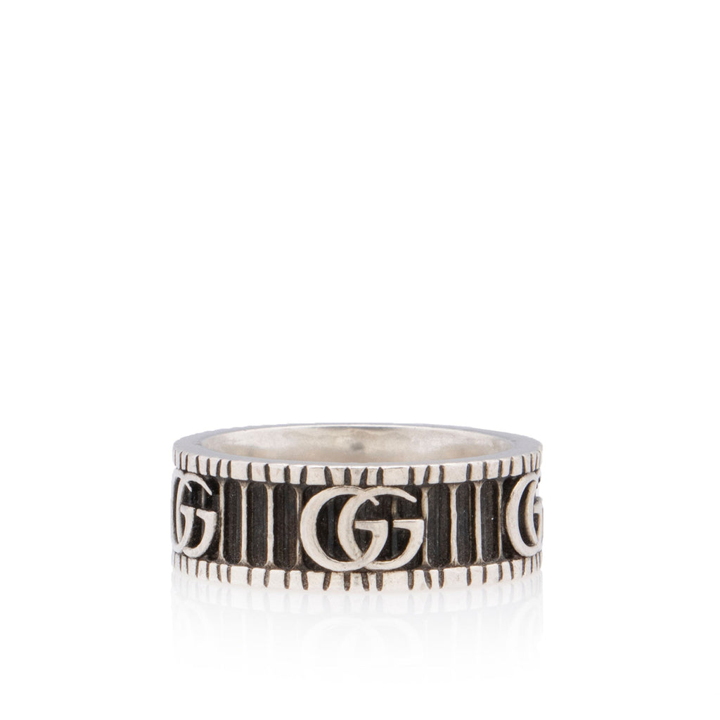 Gucci Sterling Silver GG Wide Ring - Size 7 1/2