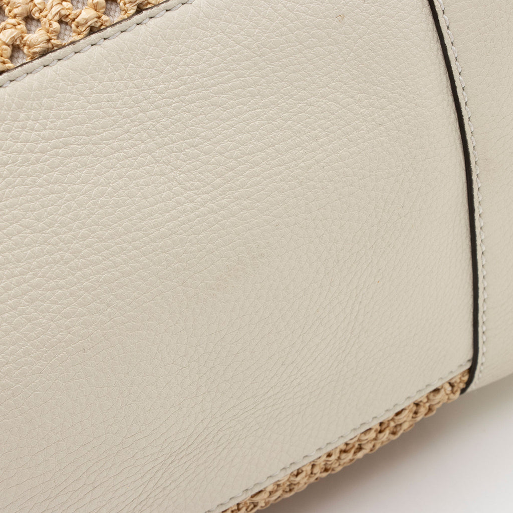 Gucci Straw Bamboo Top Handle Satchel (SHF-8UehuG)