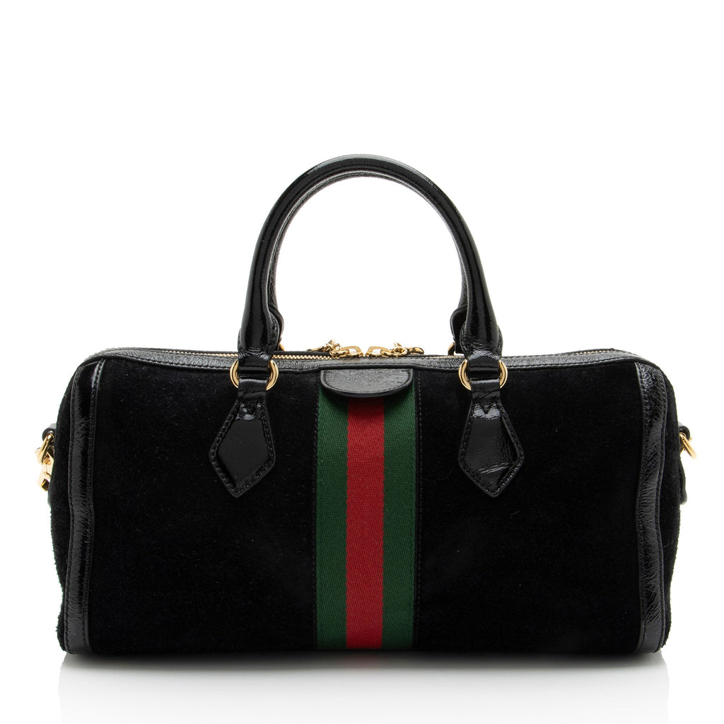 Gucci Suede Ophidia Medium Boston Bag