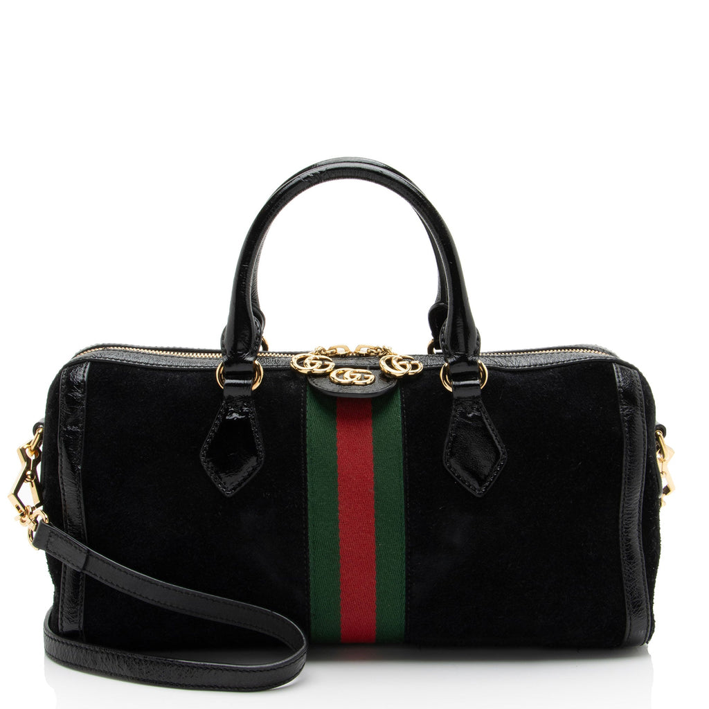 Gucci Suede Ophidia Medium Boston Bag