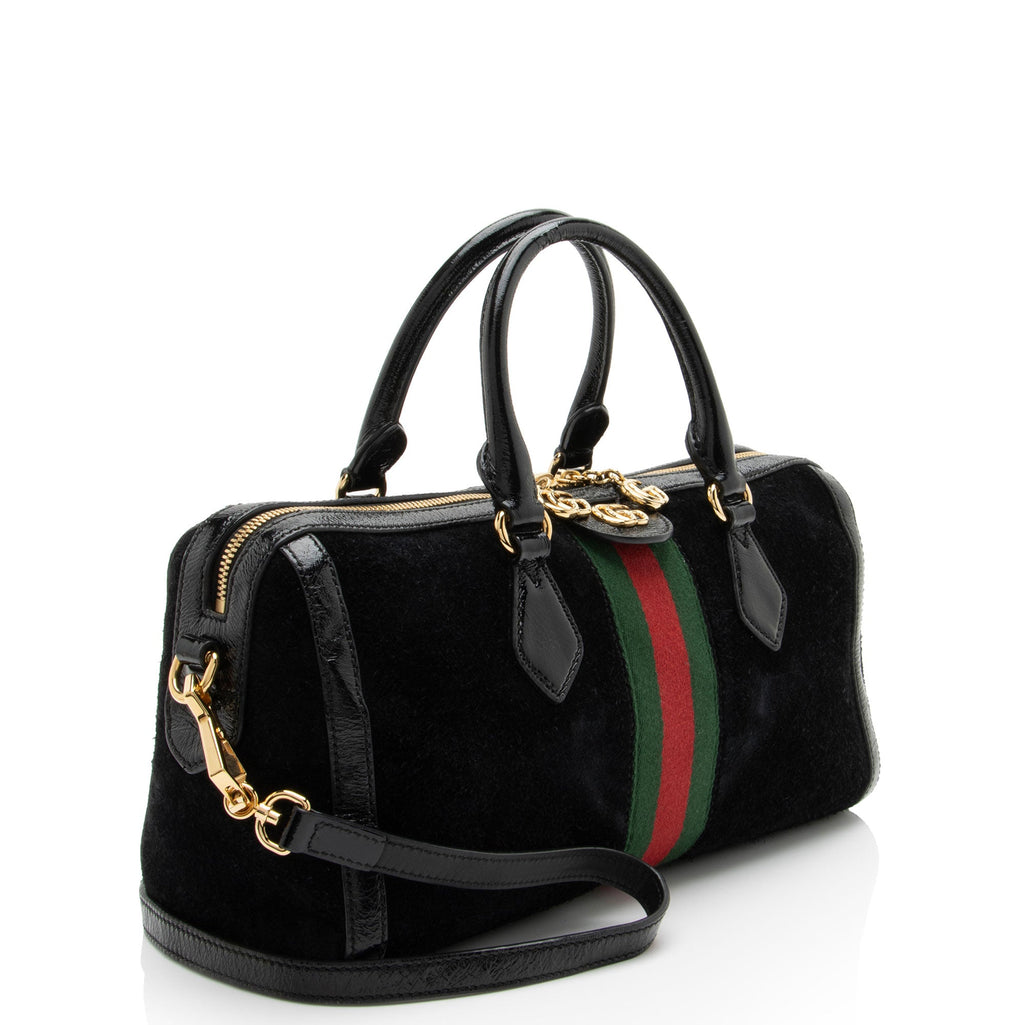 Gucci Suede Ophidia Medium Boston Bag