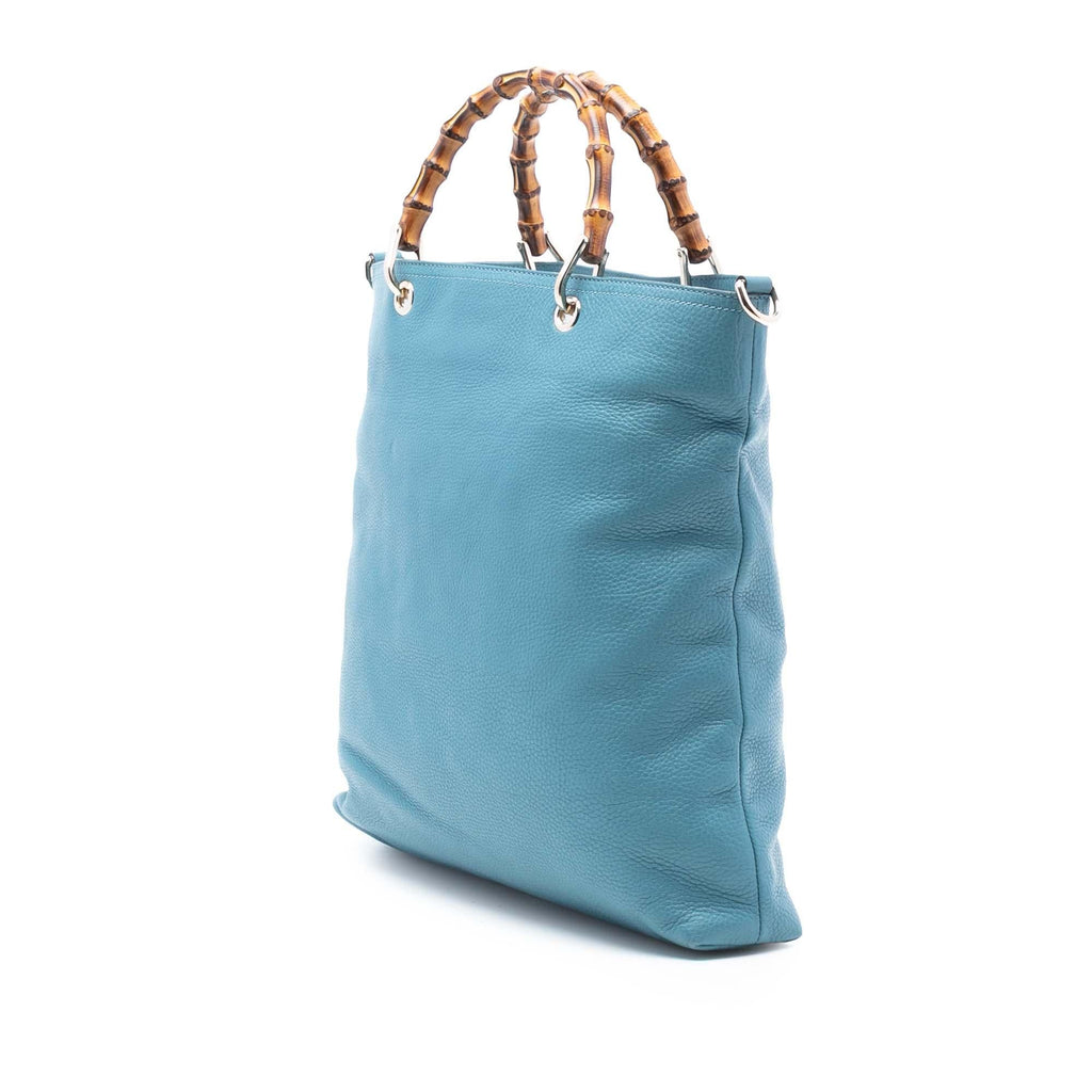 Gucci Tall Leather Bamboo Shopper Tote