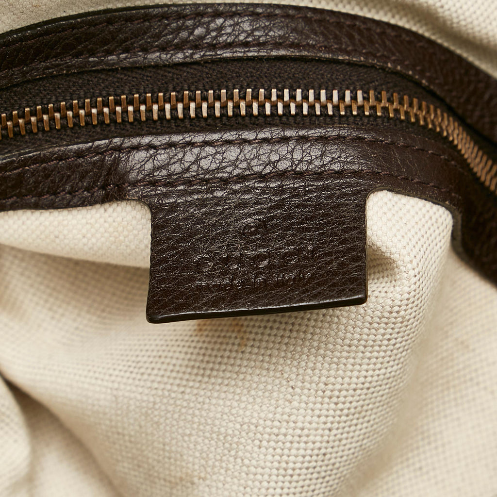 Gucci Twill Leather Shoulder Bag (SHG-31844)