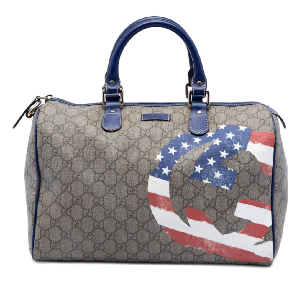 Gucci Unicef Medium GG Supreme American Flag Joy Boston Bag
