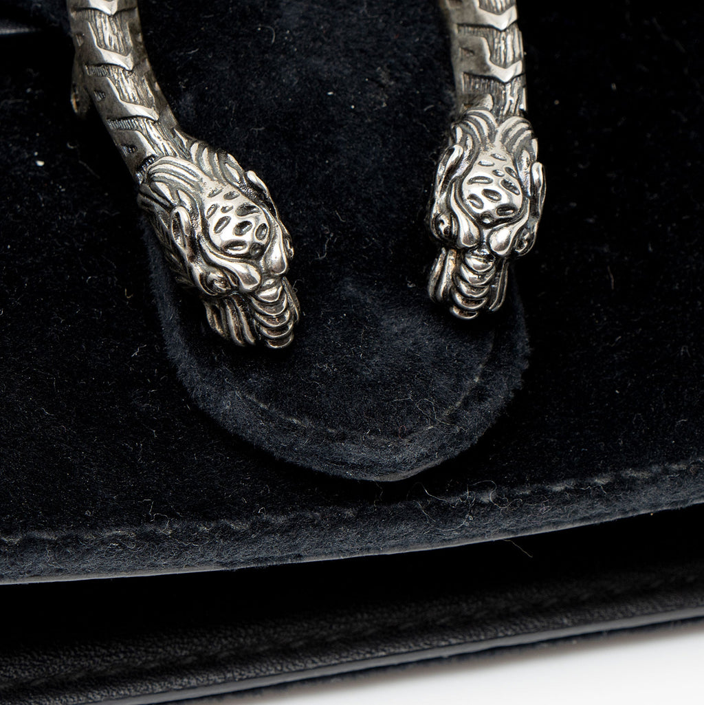 Gucci Velvet Crystal Embellished Dionysus Mini Shoulder Bag