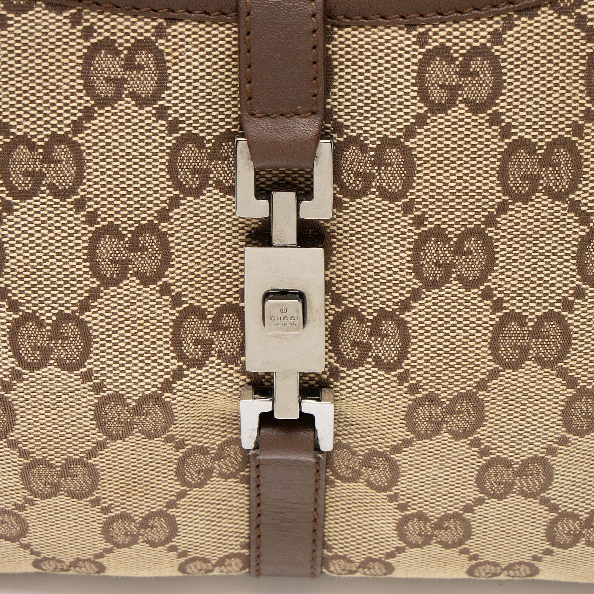 Gucci Vintage GG Canvas Bardot Small Satchel