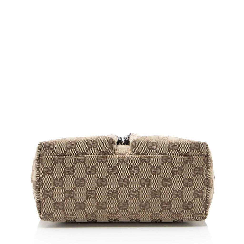 Gucci Vintage GG Canvas Double Pocket Tote