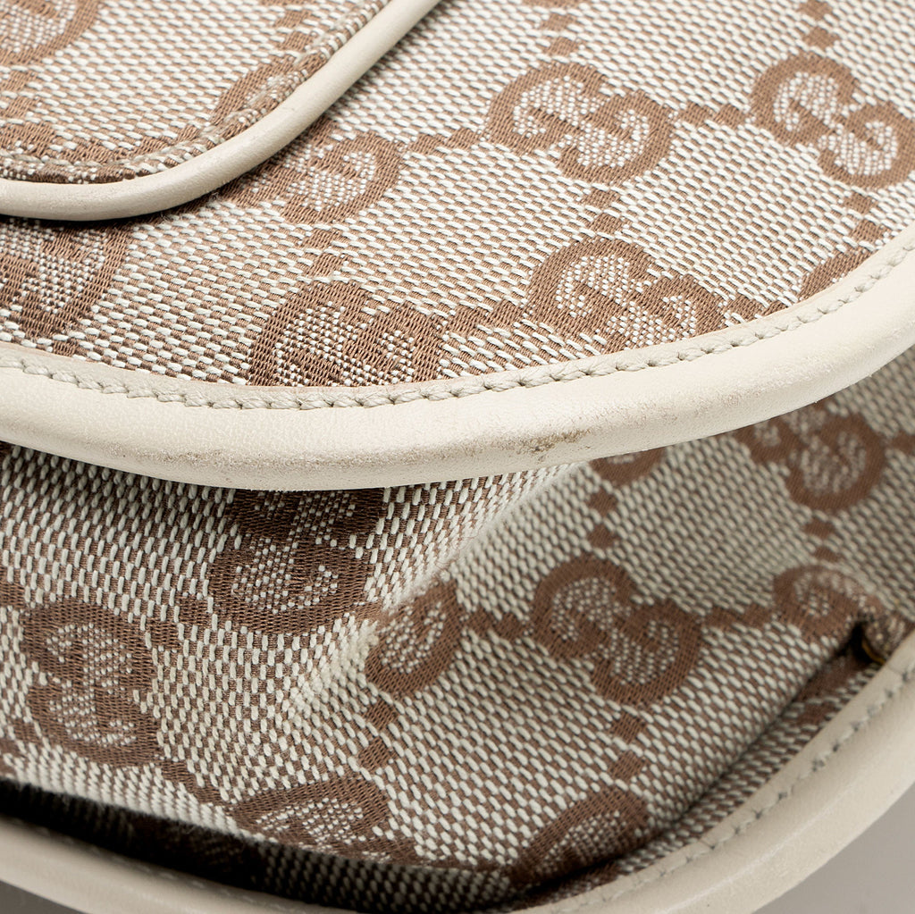 Gucci Vintage GG Canvas Front Pocket Shoulder Bag