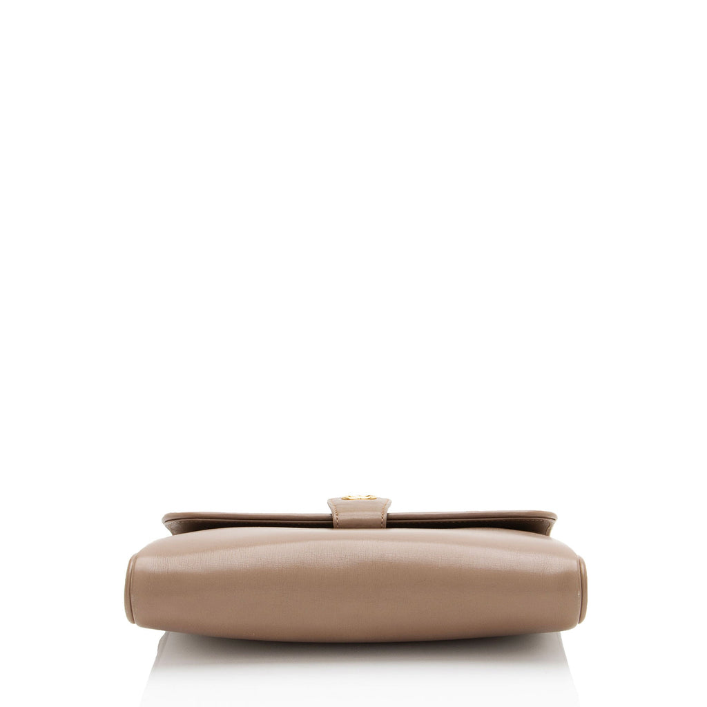 Gucci Vintage Leather Interlocking G Flap Crossbody