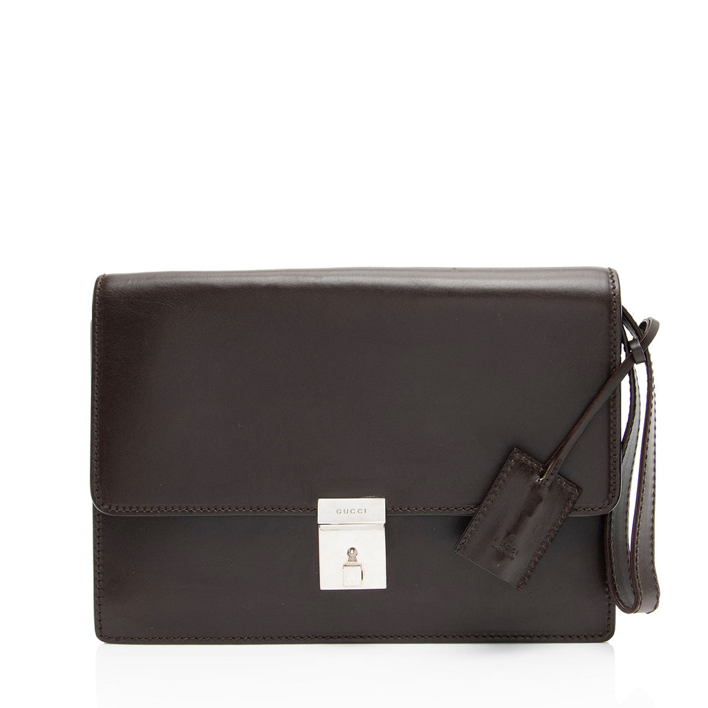 Gucci Vintage Leather Padlock Wristlet