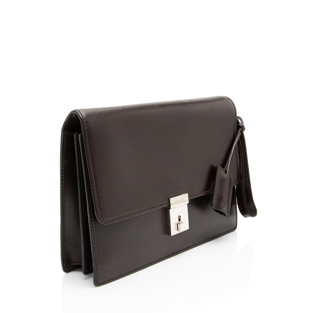 Gucci Vintage Leather Padlock Wristlet