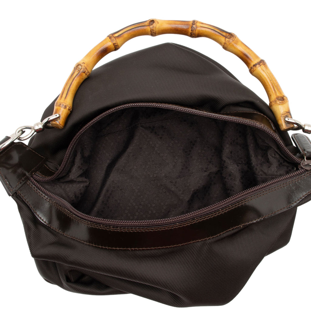 Gucci Vintage Nylon Bamboo Hobo (SHF-XDIaRR)