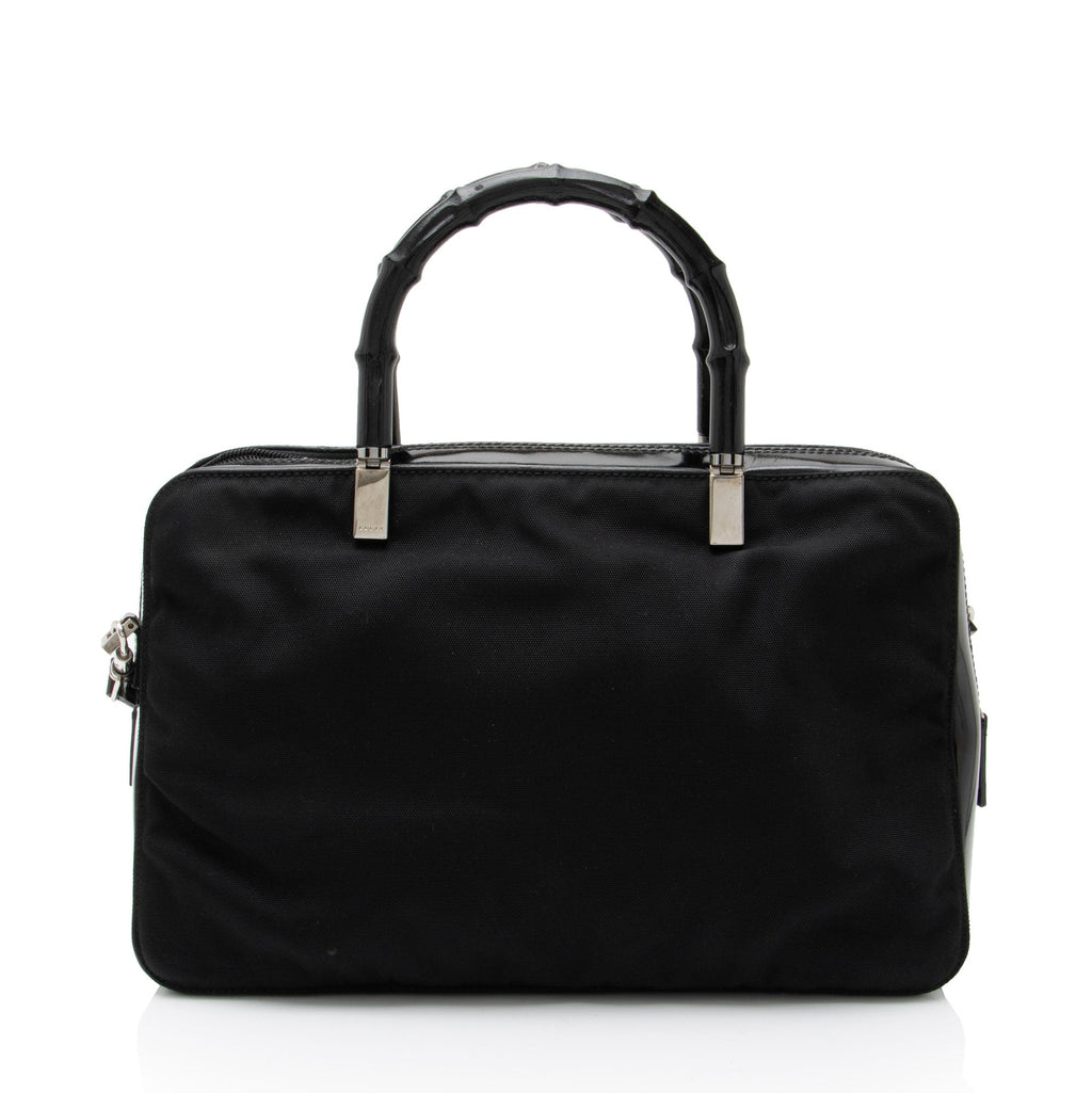 Gucci Vintage Nylon Bamboo Satchel