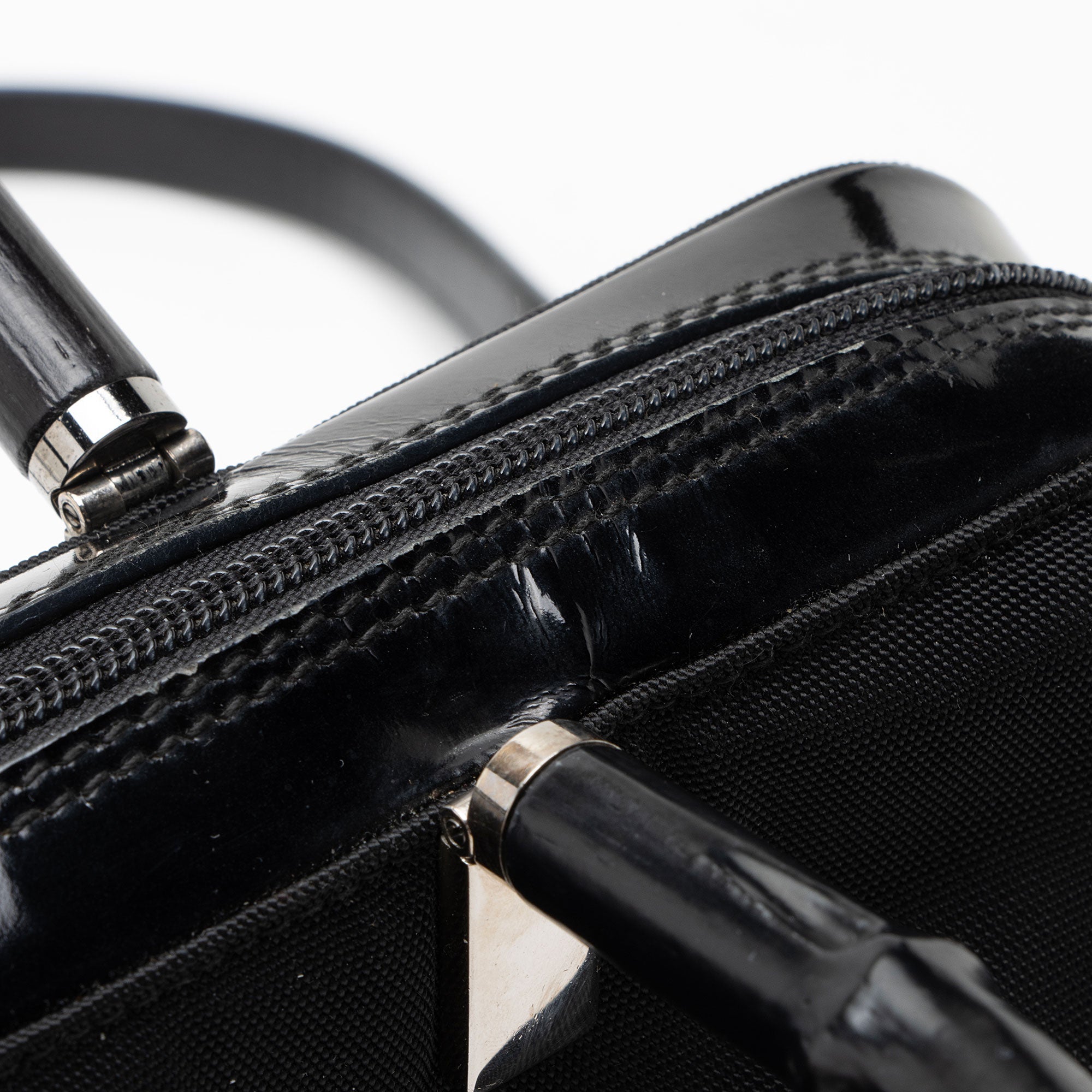 Gucci Vintage Nylon Bamboo Satchel