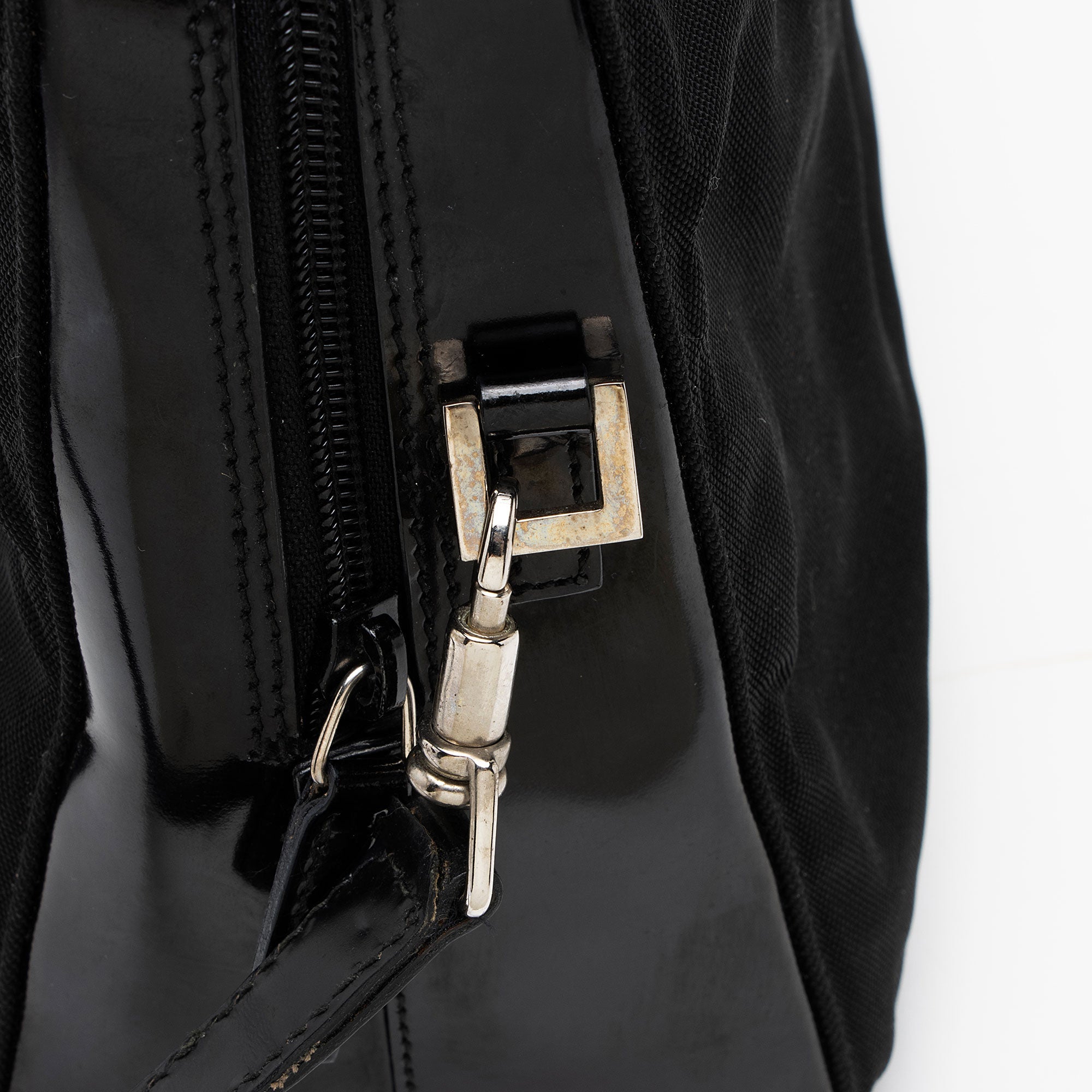 Gucci Vintage Nylon Bamboo Satchel
