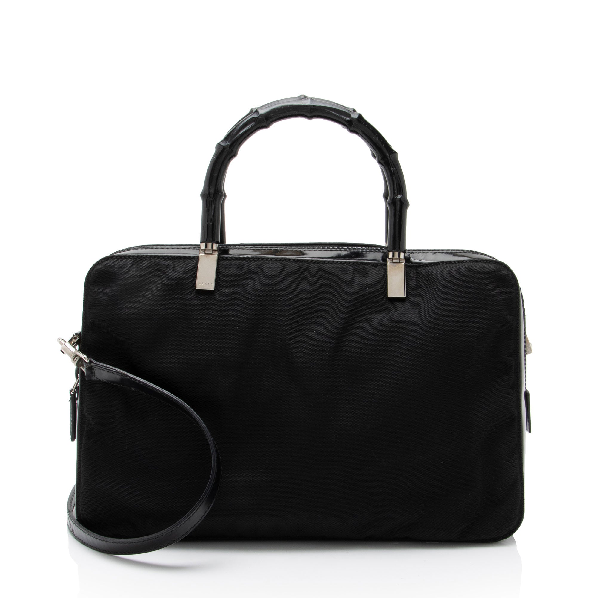 Gucci Vintage Nylon Bamboo Satchel