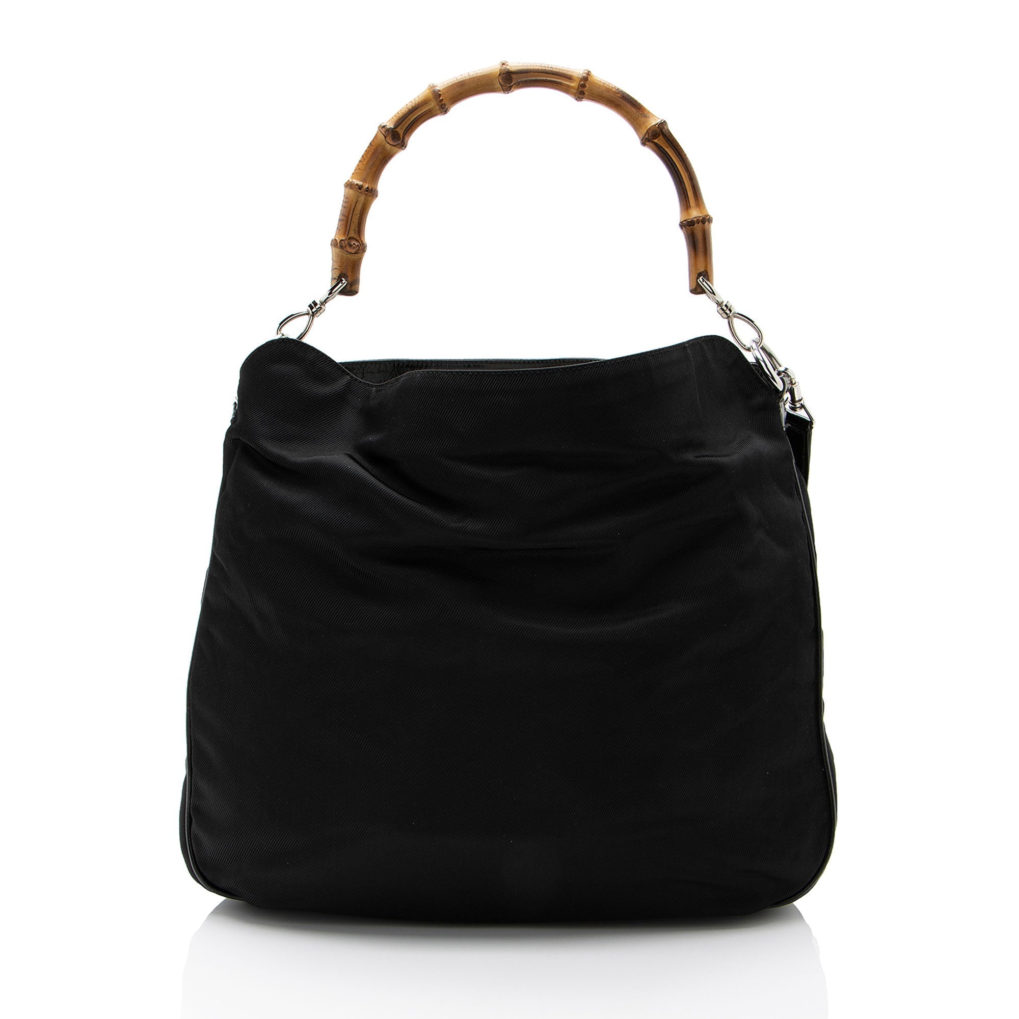 Gucci Vintage Nylon Bamboo Shoulder Bag