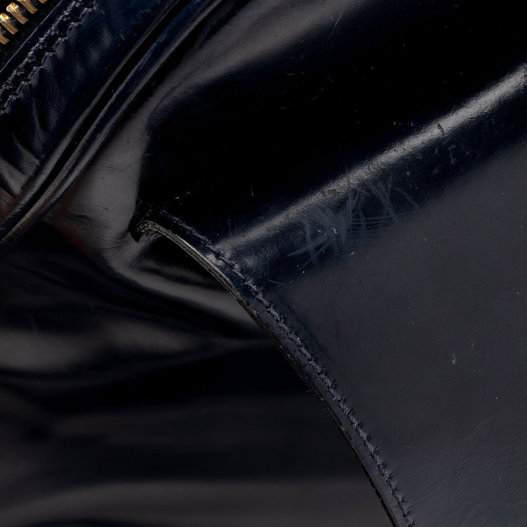 Gucci Vintage Patent Leather Bamboo Sling Backpack (SHF-dSK8BK)