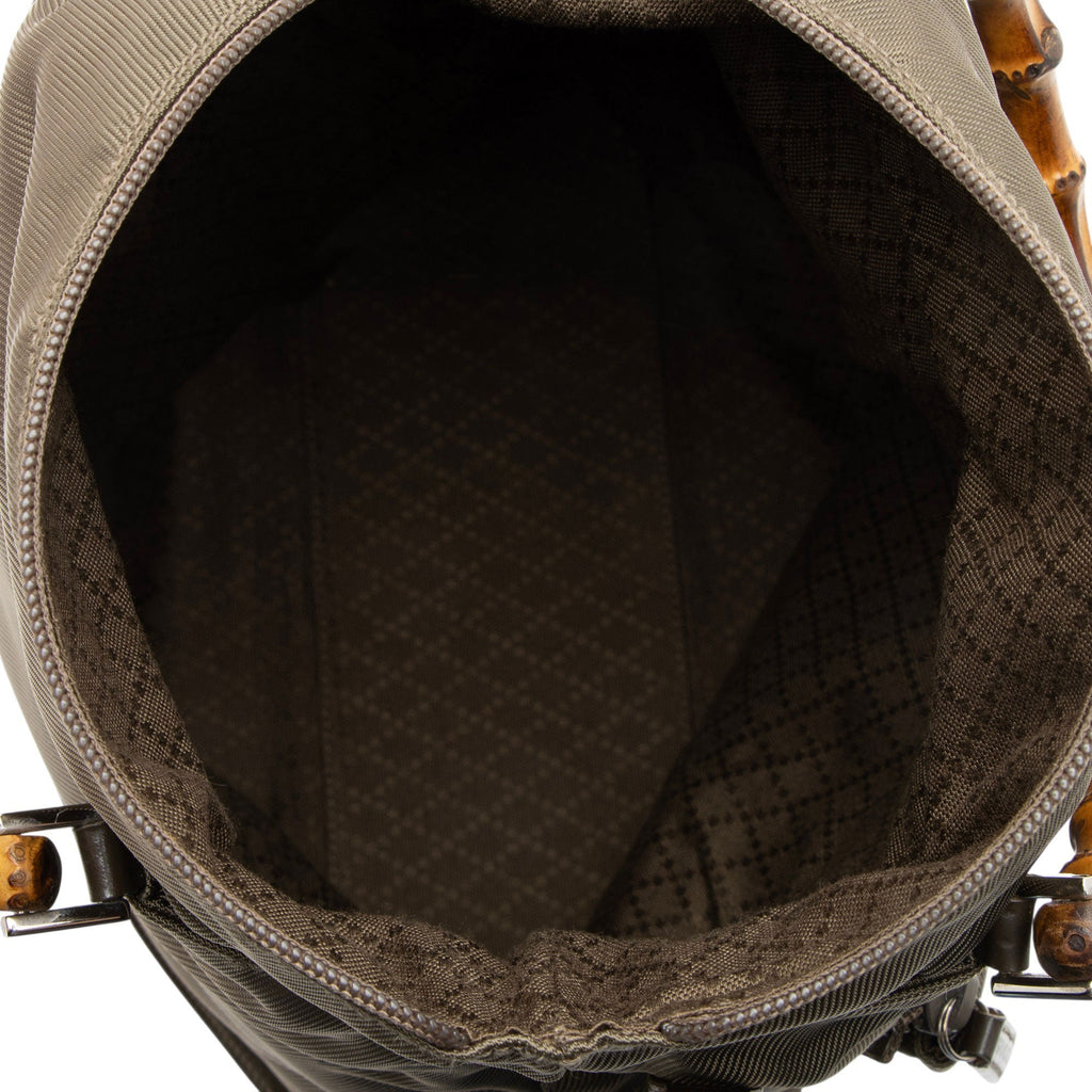 Gucci Vintage Quilted Nylon Bamboo Tote