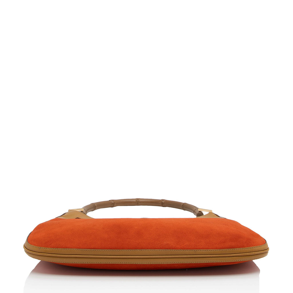 Gucci Vintage Suede Bamboo Medium Hobo (SHF-3Ppy3r)